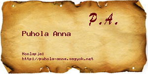 Puhola Anna névjegykártya