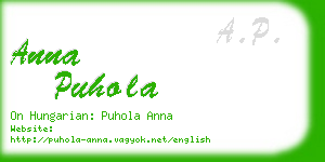 anna puhola business card